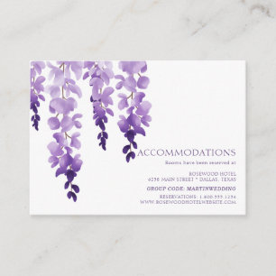 Carte D'accompagnement Aquarelle Wisteria   Hébergement hôtelier