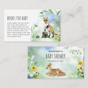Carte D'accompagnement Aquarelle Woodland Forest Animaux Livres pour bébé