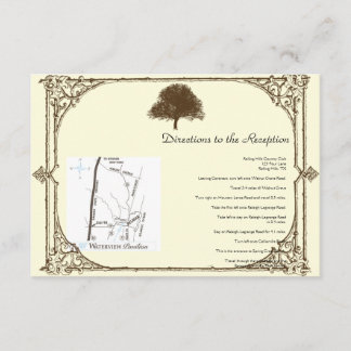Carte D'accompagnement Arbre Brown vintage en chêne sur Crème Direction M