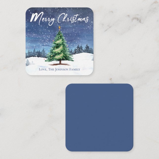 Carte D'accompagnement Arbre de Noël Joyeux cadeau de Noël (Devant / Derrière)