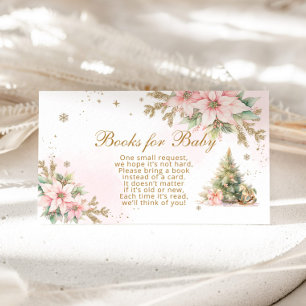 Carte D'accompagnement Arbre de Noël rose d'hiver Livres pour billet bébé