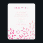 Carte D'accompagnement Arbre rose moderne Bat mitzvah de vie Insérer des<br><div class="desc">Le Bat mitzvah personnalisé insère des cartes pour la réception,  les directions ou d'autres informations. Doté d'une jolie aquarelle rose moderne Star of David et tourbillonnant Tree of Life feuilles.</div>