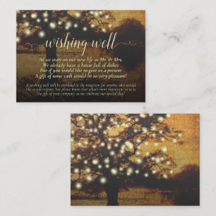 Carte D'accompagnement Arbre rustique & Lumières Mariage Wishing well
