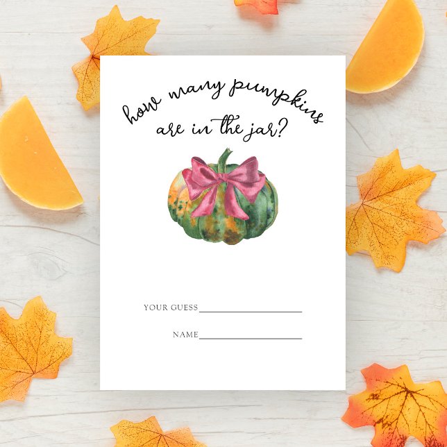 Carte D'accompagnement Arc de pumpkin - Devinez combien de citrouilles je (Créateur téléchargé)
