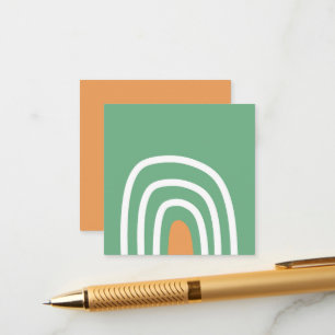 Carte D'accompagnement Arc en arc-en-ciel bio en vert sauge