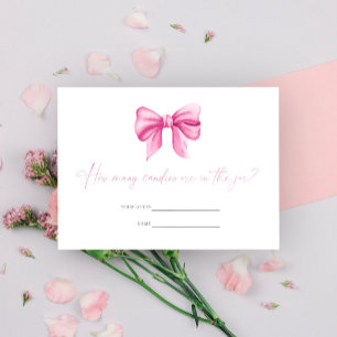 Carte D'accompagnement Arc rose - Devinez combien de bonbons jeu