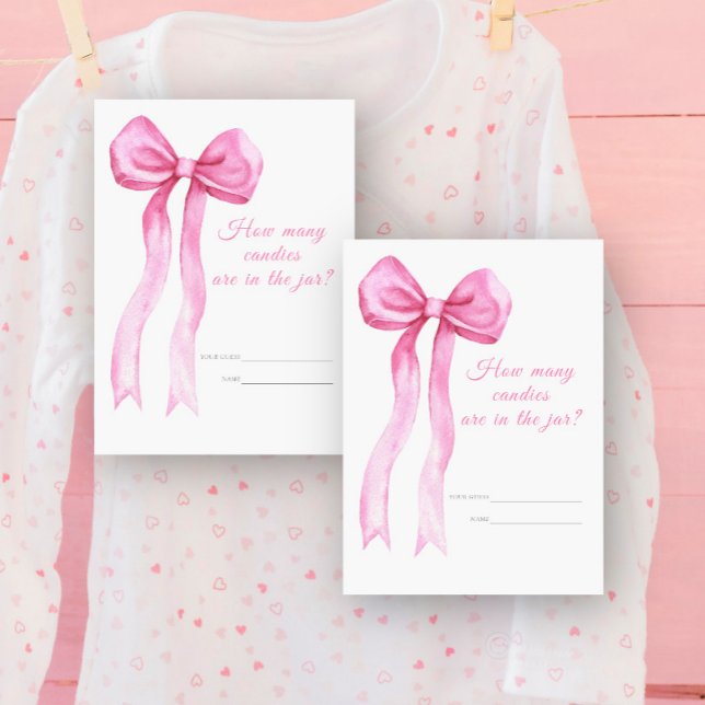Carte D'accompagnement Arc rose - Devinez combien de bonbons jeu (Créateur téléchargé)