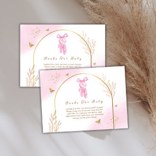 Carte D'accompagnement Arc Rose Élégant Ballerina Livres Pour Baby shower
