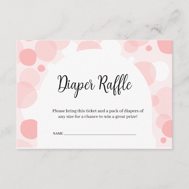 Carte D'accompagnement Arc rose Polka Dot Fille Baby shower Déchets Raffl (Devant)
