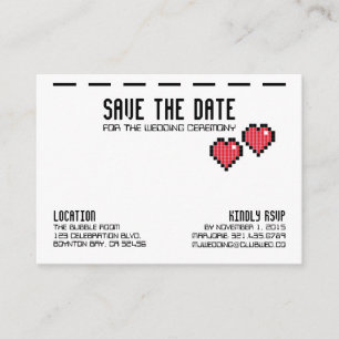 Carte D'accompagnement arcade rétro GAMER MARIAGE enregistrer la date RED