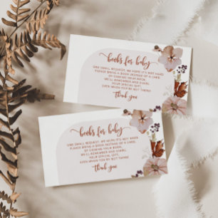 Carte D'accompagnement Arch Boho citrouille livres pour bébé