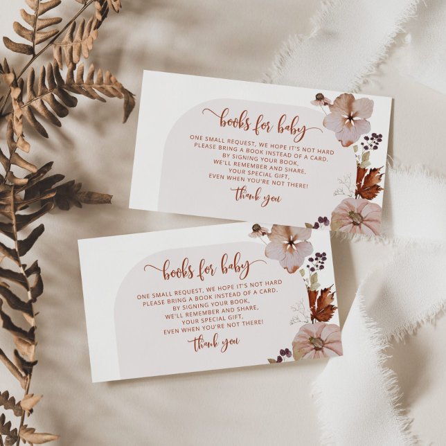 Carte D'accompagnement Arch Boho citrouille livres pour bébé (Créateur téléchargé)