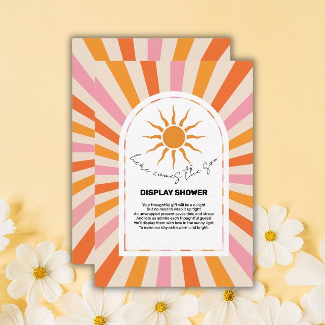 Carte D'accompagnement Arch Retro Voici Le Baby shower Fils (Créateur téléchargé)