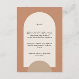 Carte D'accompagnement Arche géométrique Boho moderne Mariage en terre cu