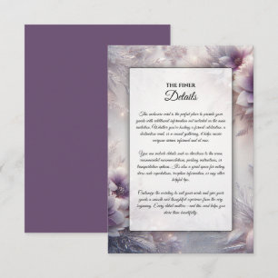 Carte D'accompagnement Argent et Améthyste doux fleurissent en hiver