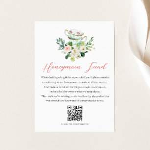 Carte D'accompagnement ARIA Tea Party Mariage Honeymoon Fund Souhaite