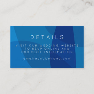 Carte D'accompagnement Art Abstrait moderne en Bleu Site Mariage unique
