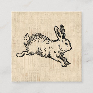 Carte D'accompagnement Art de script d'illustrations Vintages du lapin de