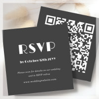 Art déco gris foncé | Code QR | Mariage RSVP