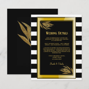 Carte D'accompagnement Art Déco Rose d'or noir Mariage