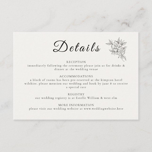 Carte D'accompagnement Art Deco Wedding Enclosure Card  (Devant)