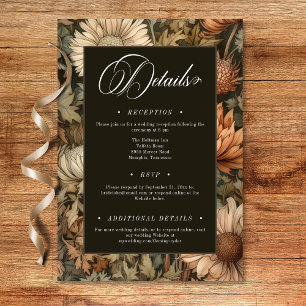 Carte D'accompagnement Art Nouveau Brown William Morris Floral Mariage