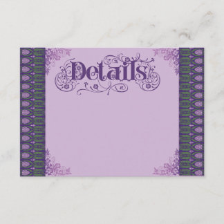 Carte D'accompagnement Art Nouveau Elegant Purple Thistle Border