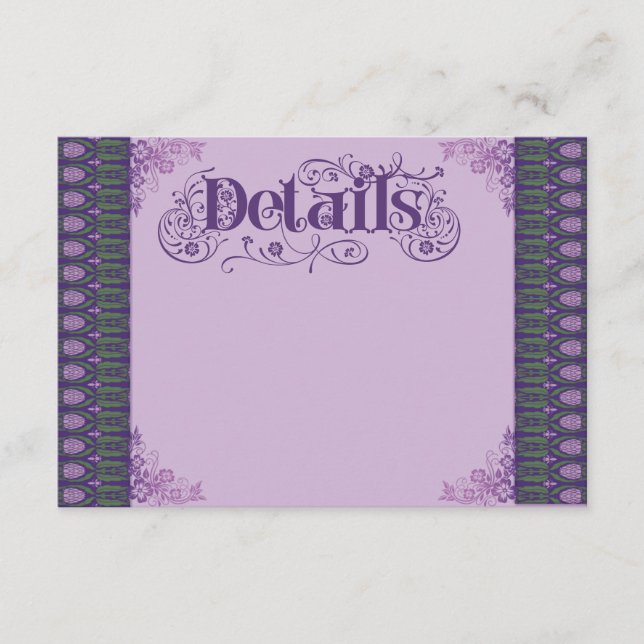 Carte D'accompagnement Art Nouveau Elegant Purple Thistle Border (Devant)