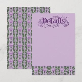 Carte D'accompagnement Art Nouveau Elegant Thistle Purple Enclosure Card