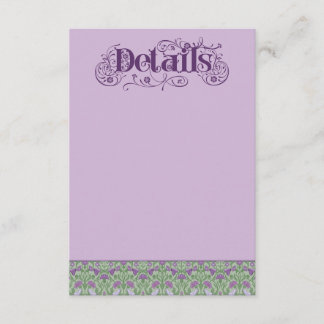 Carte D'accompagnement Art Nouveau Élégants Inséparables Violet 