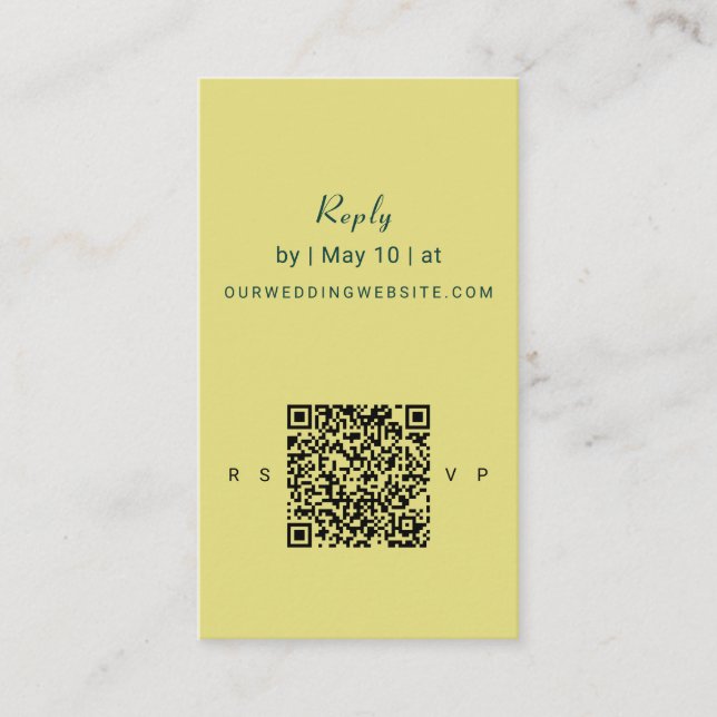Carte D'accompagnement Art Nouveau Lily Wedding | QR Code Reply (Devant)