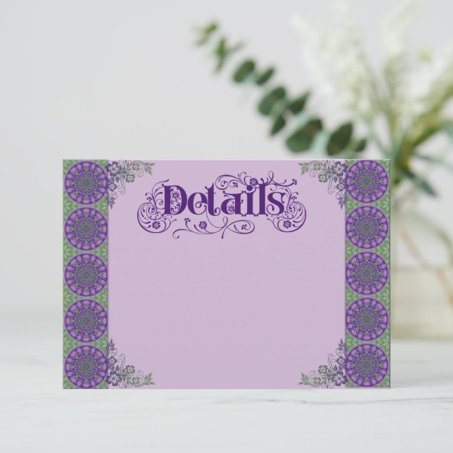 Carte D'accompagnement Art Nouveau Purple Thistle Wheel (Debout devant)