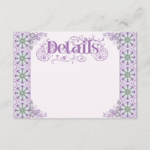 Carte D'accompagnement Art Nouveau roue de chardon lilas