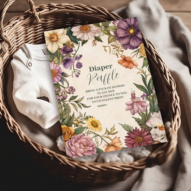 Carte D'accompagnement Art Nouveau Victorien Baby shower Diapper Raffer (Créateur téléchargé)