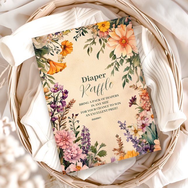 Carte D'accompagnement Art Nouveau Victorien Baby shower Diapper Raffer (Créateur téléchargé)