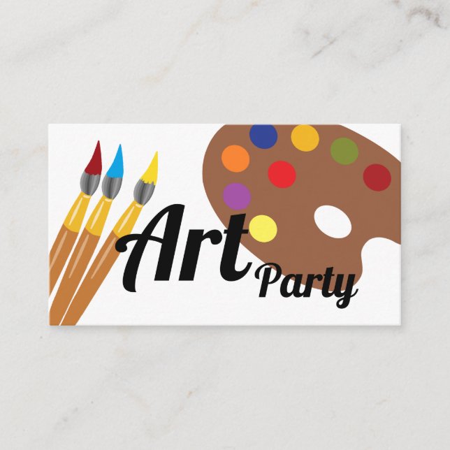 Carte D'accompagnement Art Party, Billet d'anniversaire pour enfants (Devant)