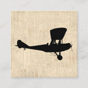 Carte D'accompagnement Art Silhouette d'avion antique