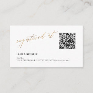 Carte D'accompagnement ArtApp QR Code Registre Faux Gold Calligraphy