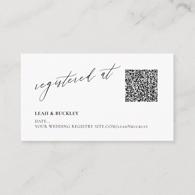 Carte D'accompagnement ArtsApp QR Code Registre des événements Luxe Calli (Devant)