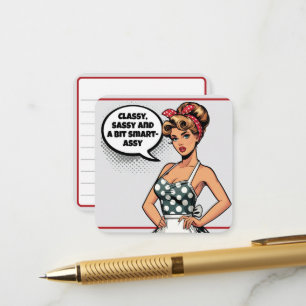 Carte D'accompagnement Assistant rétro Pinup_ Smart