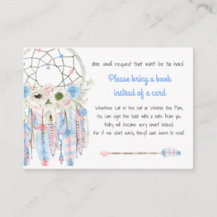 Carte D'accompagnement Attrape-rêve Boho Demande de Livre pour Baby Showe