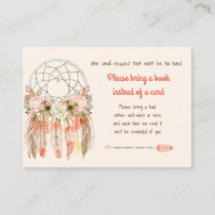Carte D'accompagnement Attrape-rêve Boho pour Baby Shower Demande de livr