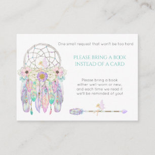 Carte D'accompagnement Attrape-rêve Fée Demande de Livre pour Baby Shower