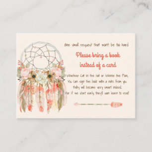 Carte D'accompagnement Attrape-rêves Boho pour Baby Shower Demande de Liv