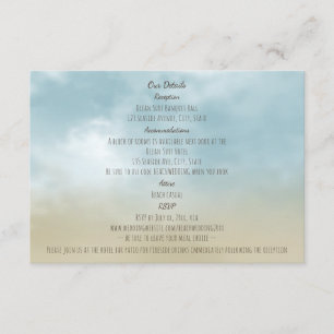 Carte D'accompagnement Au bord de l'océan surf plage détails de mariage