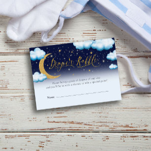 Carte D'accompagnement Au-dessus de la lune Baby shower de couches