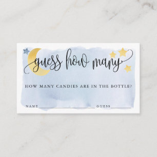 Carte D'accompagnement Au-dessus de la lune, Blue Devinez combien de cart