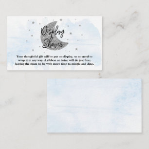 Carte D'accompagnement Au-Dessus De La Lune   Boys Baby shower douche