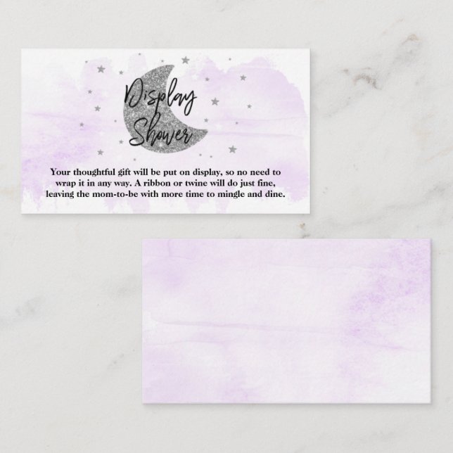 Carte D'accompagnement Au-Dessus De La Lune | Douche d'écran de Baby show (Devant / Derrière)