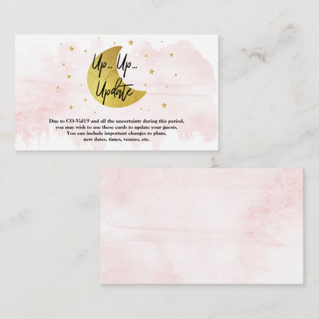 Carte D'accompagnement Au-Dessus De La Lune | Filles Baby showers de cart (Devant / Derrière)